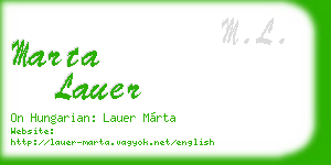 marta lauer business card
